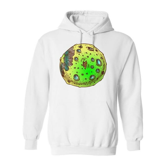 Green Cratered Planet Hoodie Men -Image by Shutterstock, Male Small