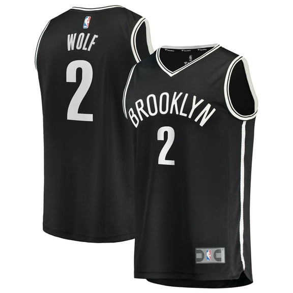 Men's Fanatics Daniel Wolf Black Brooklyn Nets Fast Break Replica Jersey - Icon Edition