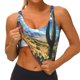 thumbnail image 3 of Fotbe Western Desert Cactus Sujetador Deportivo Largo sin Aros para Mujer con Almohadillas y Soporte Medio, Transpirable y Absorbente, Camiseta Tipo Chaleco o Tank Top-Large, 3 of 8