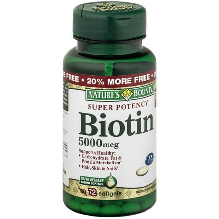 Nature's Bounty Super Potency Biotin Capsules, 60 CT (Pack of 3)