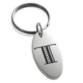 thumbnail image 1 of Stainless Steel Letter T Initial Metro Retro Monogram Engraved Small Oval Charm Keychain Keyring, 1 of 1