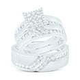 thumbnail image 3 of 14Kt White Gold 3/4 Ctw Natural Diamond Square Trio Set, Womens Size: 5.5 / Mens Size: 8.5, 3 of 3