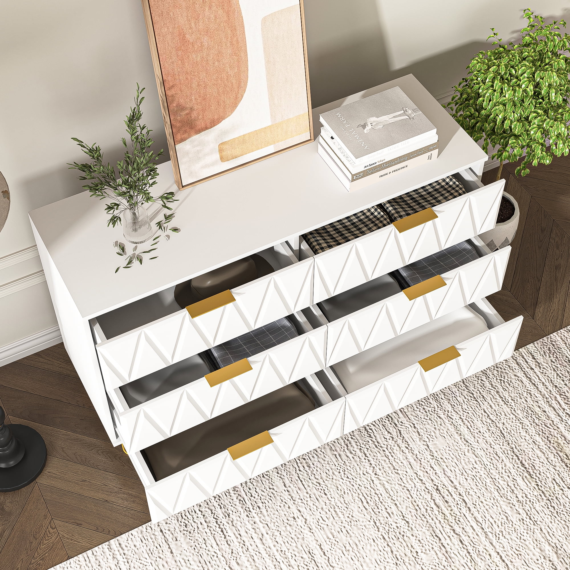 Kadyn Chest of Drawers, 6 Drawer Dresser for Bedroom, White Nursery Dresser Kadyn Chest of Drawers, 6 Drawer Dresser for Bedroom, White Nursery Dresser