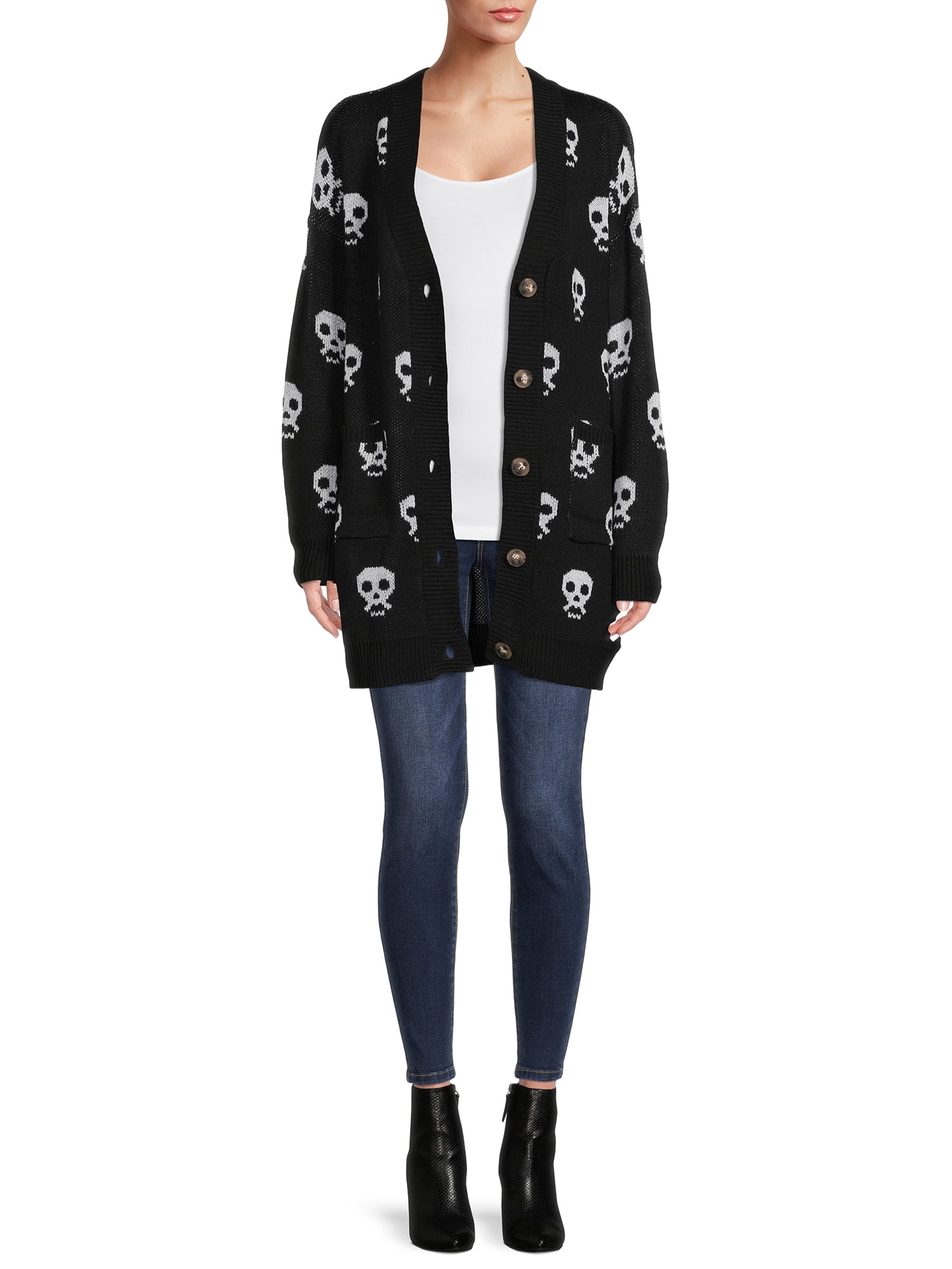 No Boundaries Juniors Jacquard Cardigan 