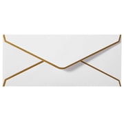 1 Pack #10 Business Envelopes with Gold Border, Self Seal Standard Envelopes for Office, Checks, Letter Mailing, Invoices, 4 1/8 x 9 1/2 Inches (White)