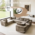 thumbnail image 3 of Kelyda 139'' U Shaped Sectional Couches, Modern Modular Boneless 8 Seater Large Foam Cloud Sofa Light Coffee, 3 of 8