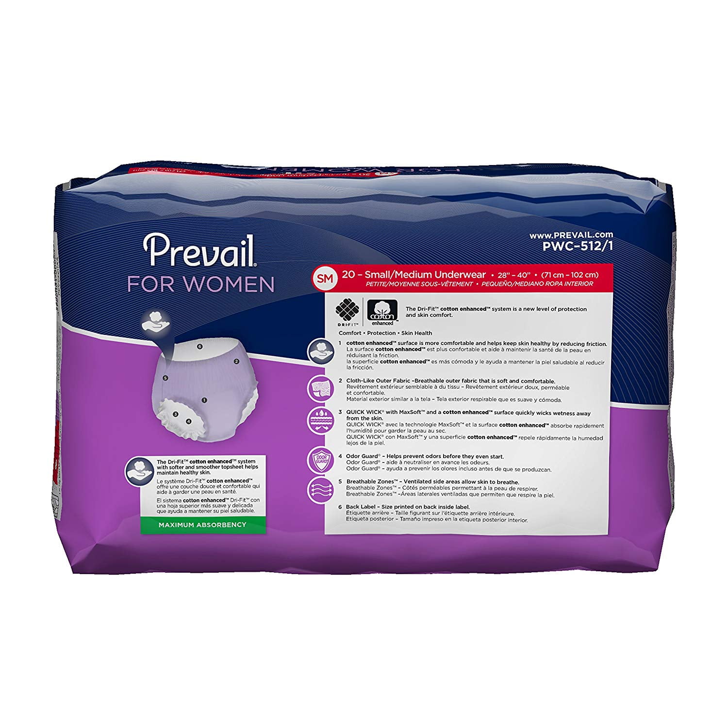 Prevail Women's Daily Incontinence Underwear, Maximum Absorbency - Size  Medium - Simply Medical