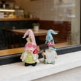 thumbnail image 3 of Spring Gnome Figurines Set of 2, Bee and Flower Decorations with Welcome Sign, 4.53 Inches Tall, 3 of 8