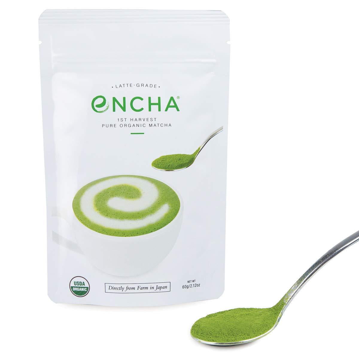 Encha Latte Grade First Harvest Organic Matcha (USDA Organic Certificate and Antioxidant Content