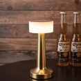 thumbnail image 1 of Lámpara de escritorio táctil recargable USB de metal Retro Bar Ktv Hotel Cafe Mesa de comedor Luz de noche creativa junto a la cama - Pantalla transparente con mancuernas - oro dontodent Kuyhfg Sin marca, 1 of 3
