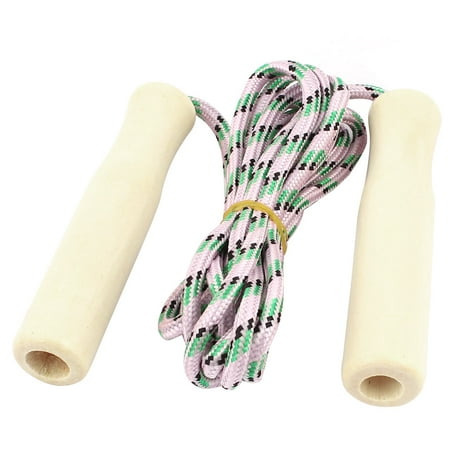- Unique Bargains Wooden Handle Exercise Jumper Skipping Jumping Rope 2 Meter Length Light Pink