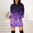 thumbnail image 1 of Rewenti Robe pour Femmes Mode Parfumée Scintillante Scintillante Imprimé à Paillettes Manches Longues à Capuche Chandail à Enfiler Poche Mince Robe de Protection Grande Taille Été Automne Économies Liquidation Aubaines, 1 of 4
