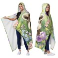 thumbnail image 2 of Flower Garden Raccoon Wearable Blanket Hoodies for Women Men Adults Raccoon Lovers Plush Lightweight Cute Raccoons Hooded Blankets for Camping Office Decor Birthday Gifts 50×60 Inch, 2 of 5