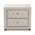 thumbnail image 3 of Lepine Modern and Contemporary Light Beige Fabric Upholstered 2-Drawer Wood Nightstand, 3 of 5