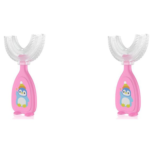 Wosthever Cepillo de dientes portátil de silicona en forma de U para niños pequeños, cepillo de dientes de doble cara para entrenamiento de Type5 NO5
