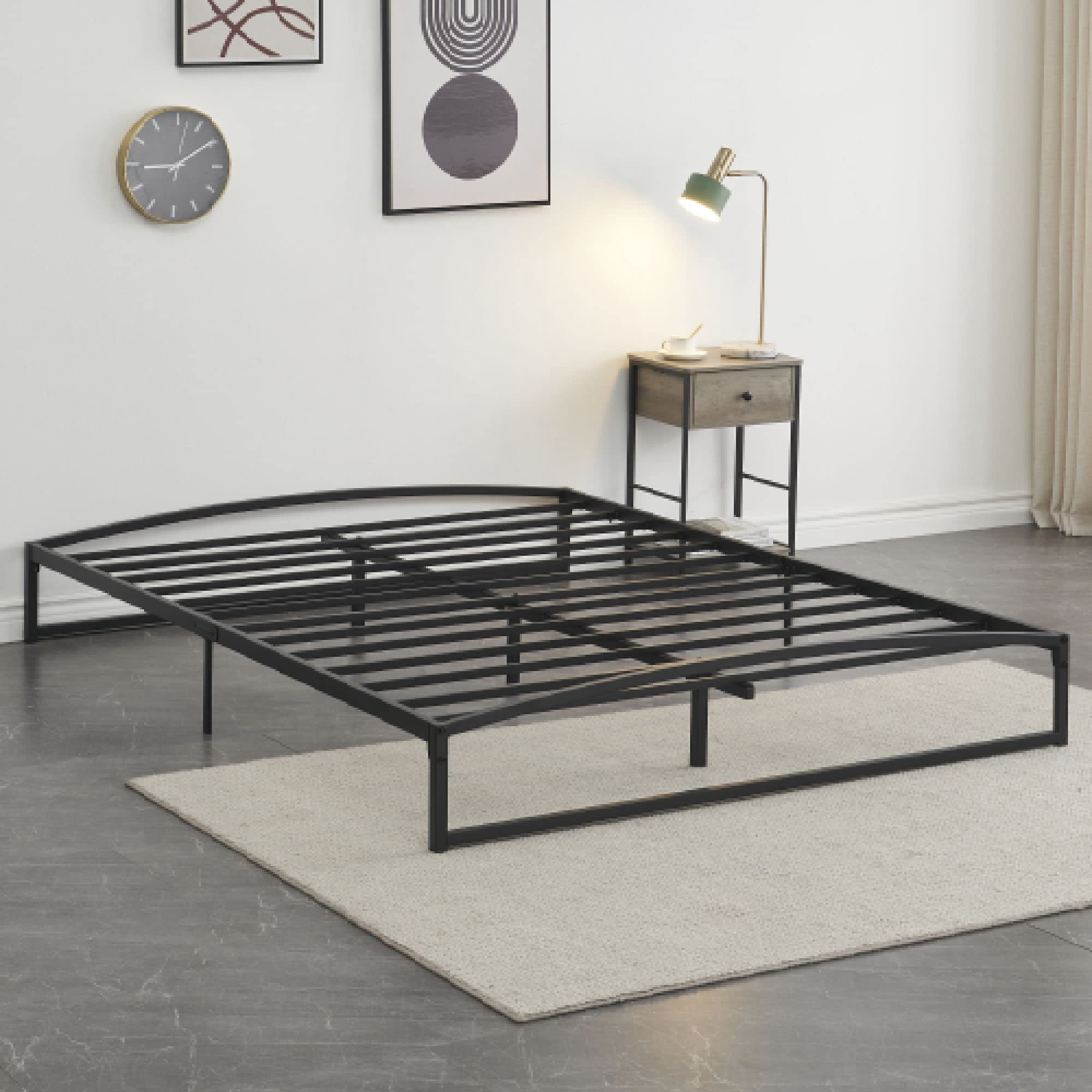 Ataucjin Low Bed Frame Full Size Heavy Duty Metal Twin Bed Frame Queen Size Platform Bed Frame King Bed Frame Mattress Foundation With Steel Slat Support No Box Spring Needed