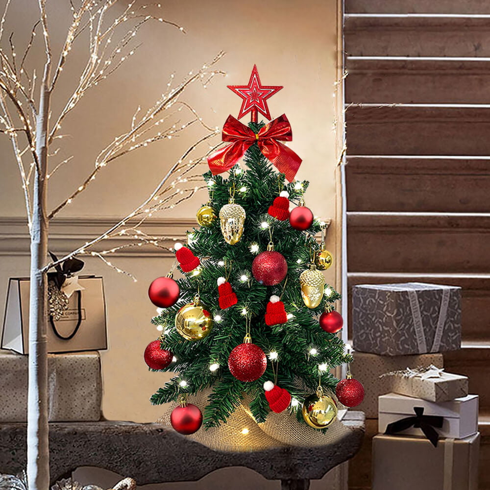 Mini Christmas Tree 20in Woodland Small Tabletop Christmas Tree for Ta —  CHIMIYA