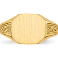 thumbnail image 4 of 14K Yellow Gold 9.0X11.0mm Closed Back Signet Ring (Size 6) Made In United States rs344, 4 of 5