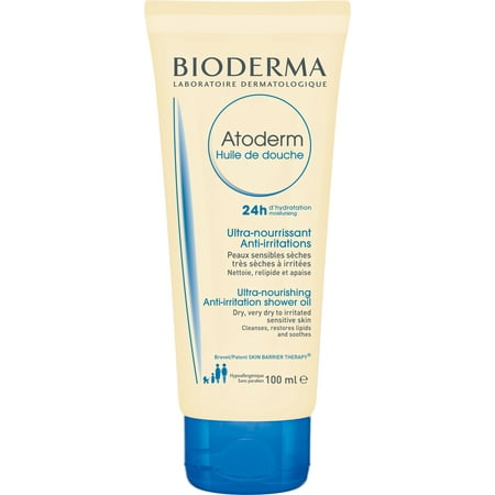 Bioderma Atoderm Hydrating Shower Body Oil for Dry Sensitive or Irritated Skin - 3.33 fl. (Best Body Oil For Sensitive Skin)