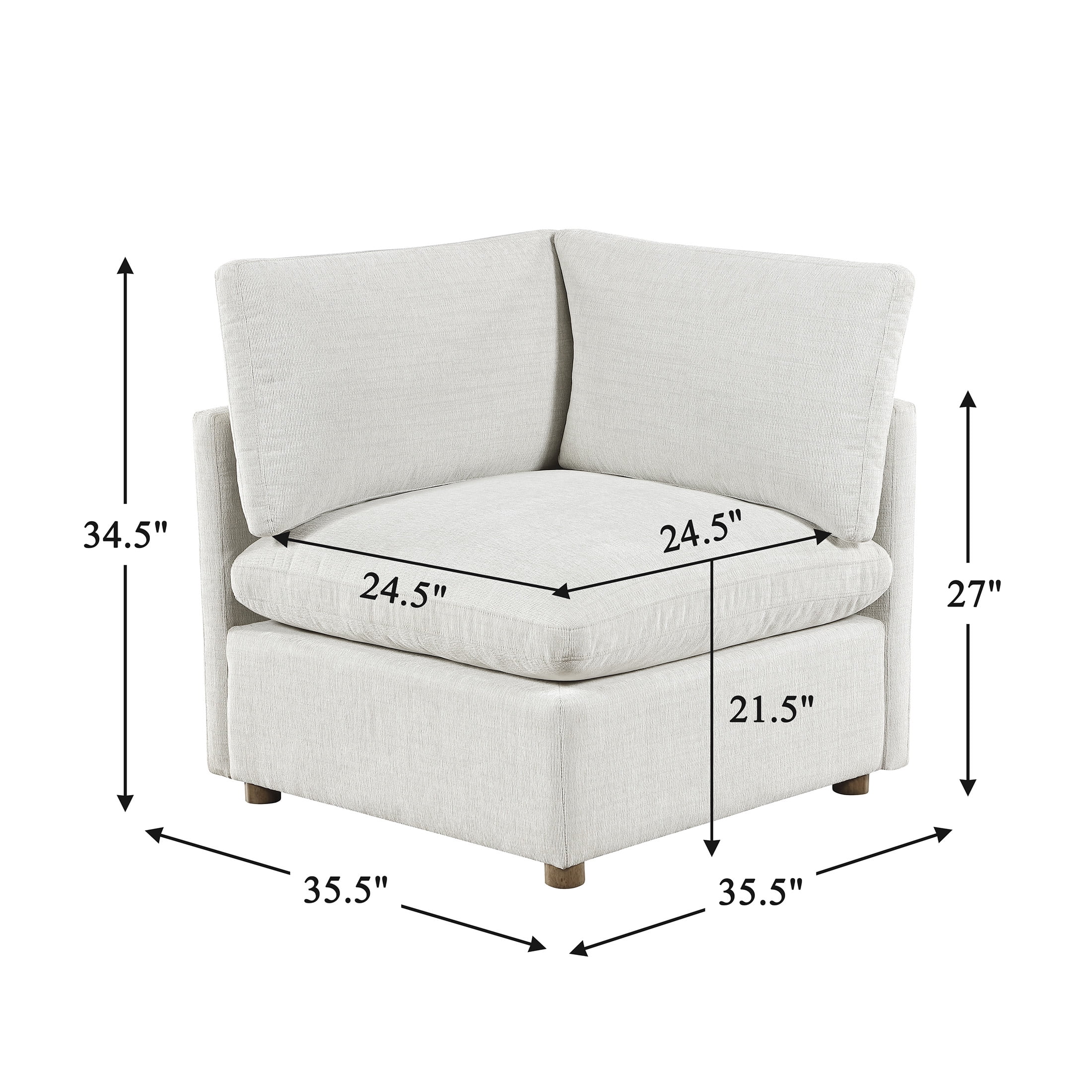 OakvillePark Velmont Sectional Sofa Modular Unit, Chenille Corner Seat, Beige