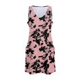 thumbnail image 7 of vigerkar Women's Summer U Neck Dress 2025 A-Line Floral Sleeveless Casual Sundresses with Pockets Pink, L, 7 of 7