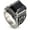 Silver Black, variant on Men's Stainless Steel Vintage Wide Cubic Zirconia Signet Ring Multicolor Square Stone Rings