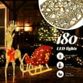 thumbnail image 4 of Christmas Reindeer Sleigh Set Outdoor Decoration Holiday Decor LED Lights,Gold Ktaxon, 4 of 10