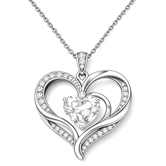 Lysro Love Pendant Necklaces for Women With Birthstone Zirconia