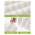 thumbnail image 4 of Cream Striped Bar Stool Covers Set of 2, Modern Farmhouse Cream White Stripes Stretch Washable Bar Chair Covers with Backs, Removable Pub Counter Height Chair Cover for Kitchen Dining Room Cafe, 4 of 7