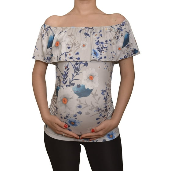 LuvmaBelly Floral Off The Shoulder Maternity Blouse