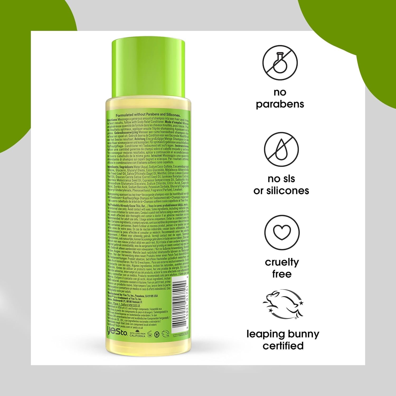 Yes To Tea Tree & Sage Oil Scalp Relief Shampoo, 12 fl oz