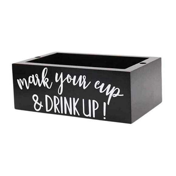 veasfak Cup Holder Storage Bins Black Storage Box for Countertop Storage Room Office