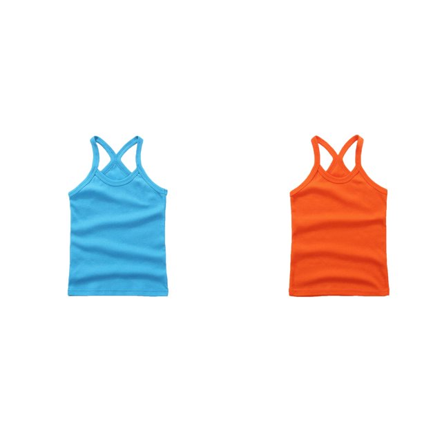(2-Pack) Rinsvye Children Vest Sleeveless Undershirt Pure Tank Tops Girls Lightweight Breathable Summer