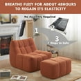 thumbnail image 4 of NBLDGT Comfy Lounge Chair with Ottoman, Cozy Bean Bag Chair with High-Rebound Memory Foam, Single Seat Lazy Sofa Couch for Bedroom, Living Room, Office (Orange), 4 of 10