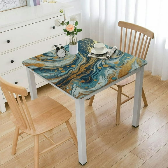 HAOXIT Wipeable Table Cloth Cover Decor Table Pad Cover for Party Dinning Room -Small White