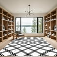 thumbnail image 2 of ODIKA 3'x5' Machine Washable Non-Slip Area Rug, Geometric Black High Traffic Rug, White, 1103096, 2 of 7