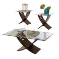 thumbnail image 2 of Steve Silver 3-Piece Glass Coffee Table Set in Espresso Oak, 2 of 3