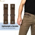 thumbnail image 6 of JASGOOD Elastic Belts for Men Women No Buckle Side Belt Stretch Adjustable Invisible Belt,Coffee, 6 of 7