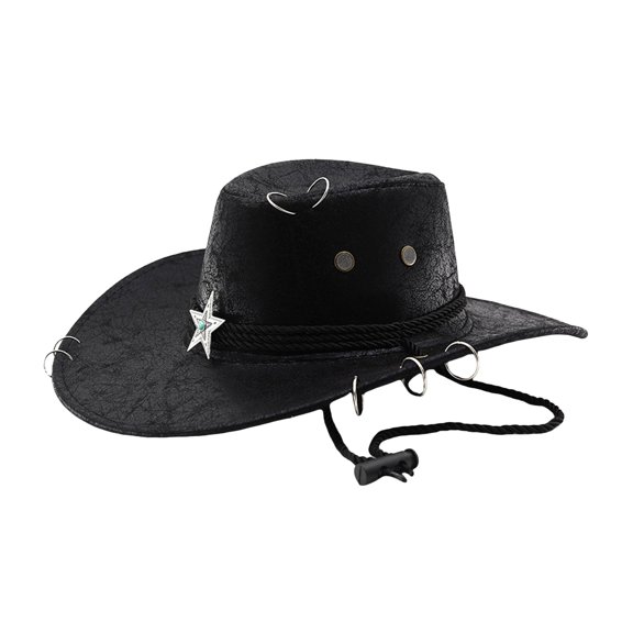 OJSFQUFP Cowboy Hat for Women and Men with Shapeable Wide Brim Cattleman Western Hats for Cowboys