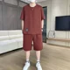 thumbnail image 3 of Camisetas blancas, pantalones cortos, trajes para hombres, jogging, correr, gimnasio, conjuntos para hombre, ropa deportiva, ropa de verano, camiseta de manga corta básica, 3 of 5