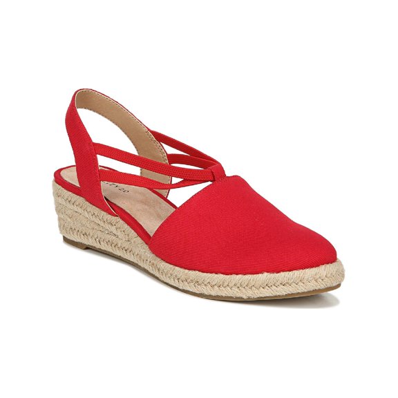 LifeStride Womens Katrina 2 Slingback Wedge Sandals Red 8 Medium (B,M)