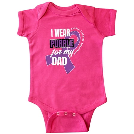 

Inktastic I Wear Purple For My Dad Cystic Fibrosis Awareness Gift Baby Boy or Baby Girl Bodysuit