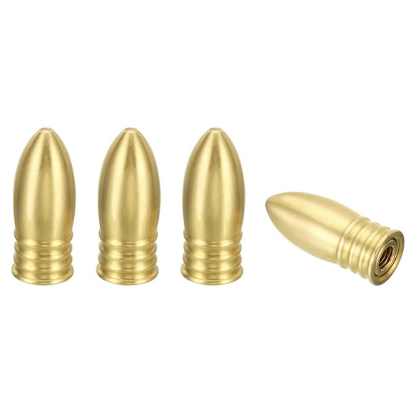 Uxcell 1.3" Altura Remates de Lámpara de Latón Tapa Perilla 4 Conjunto Soporte de Tornillo de Lámpara Tapped 1/4-27 Decoraciones de Pantalla de Lámpara de Mesa y Piso