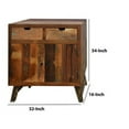 thumbnail image 5 of The Urban Port UPT-209126 2 Drawer Handcrafted Wooden Storage Cabinet with 2 Doors, Distressed Brown, 5 of 5