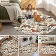 thumbnail image 5 of Horse Round Area Rug 5Ft Washable Circle Rugs for Living Room Bedroom, Rustic Spring Floral Summer Botanical Non-Slip Carpet Floor Mats Indoor Outdoor Carpet Runner Aesthetic Home Decor, 5 of 8