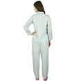thumbnail image 2 of Bimba Blue Cotton Night Wear Off-White Pajama Set Long Sleeve Shirt with Pyjamas, 2 of 5
