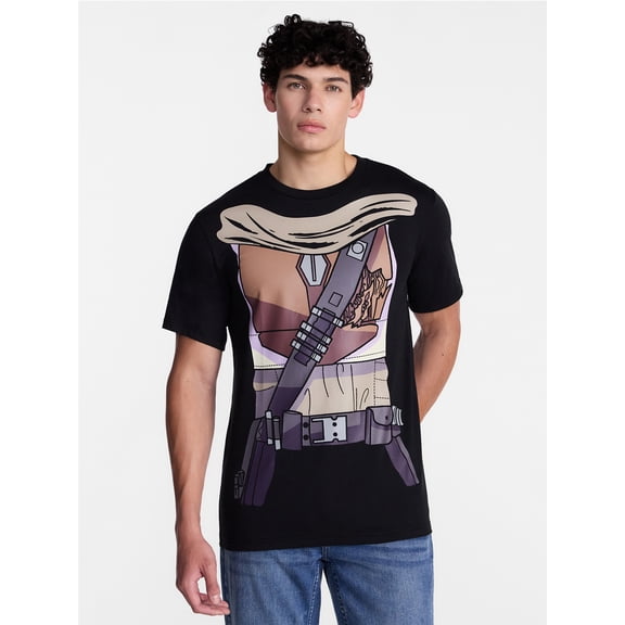 Star Wars Men's and Big Men's Mandalorian Graphic Cosplay Tee and Beanie Set, 2-Piece, Sizes XS-3XL