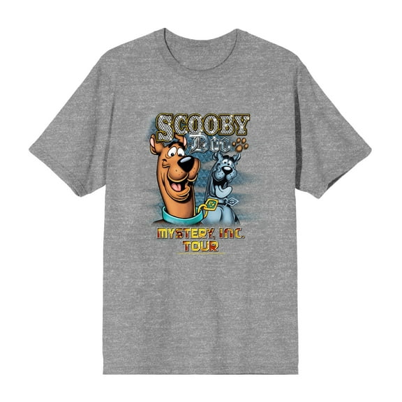 Scooby-Doo Mystery, Inc. Tour Men's Heather Gray Crew Neck Short Sleeve Tee-XL