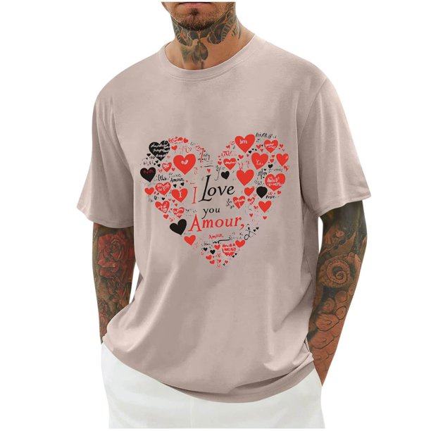 Camisas de Manga Larga para Hombres Imprimir Casual Cuello Redondo Blusa de Manga Corta, Camisas de Lino para Hombres
