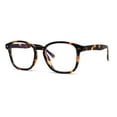 thumbnail image 2 of Rectangular Horn Rim Keyhole Plastic Blue Light Flitering Computer Glasses Tortoise, 2 of 4